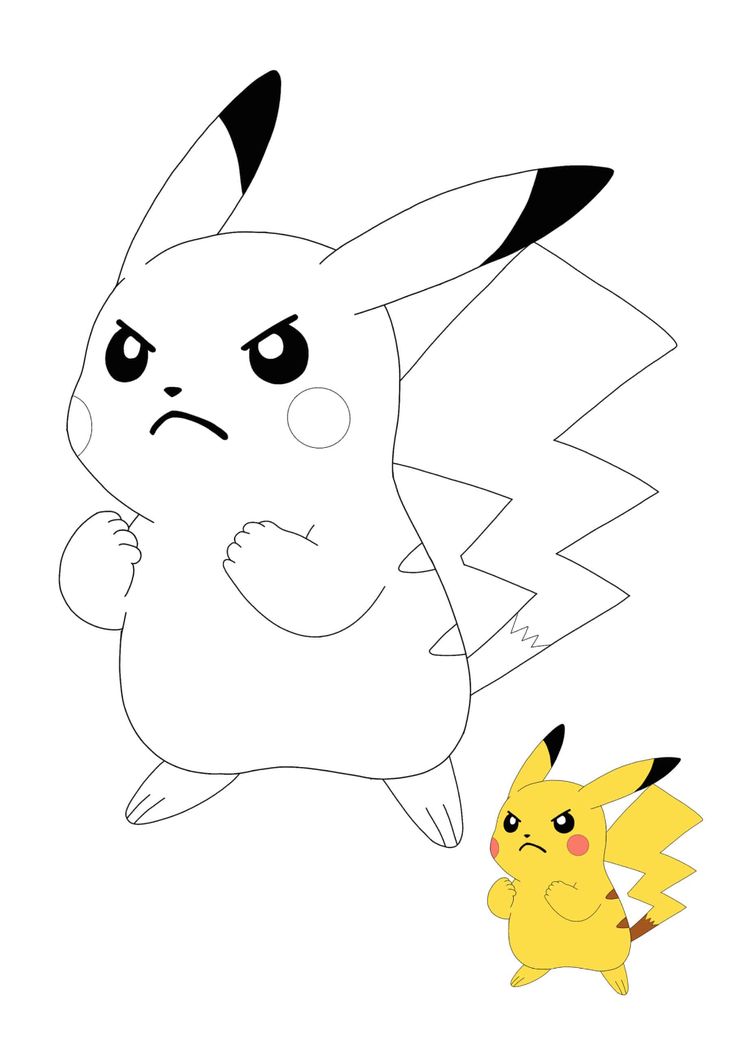 Angry pokemon pikachu coloring pages
