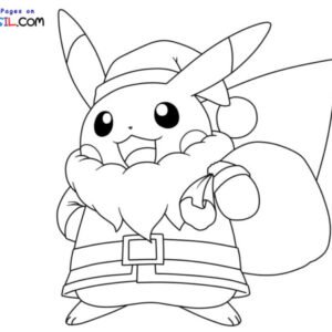 Christmas pikachu coloring pages printable for free download