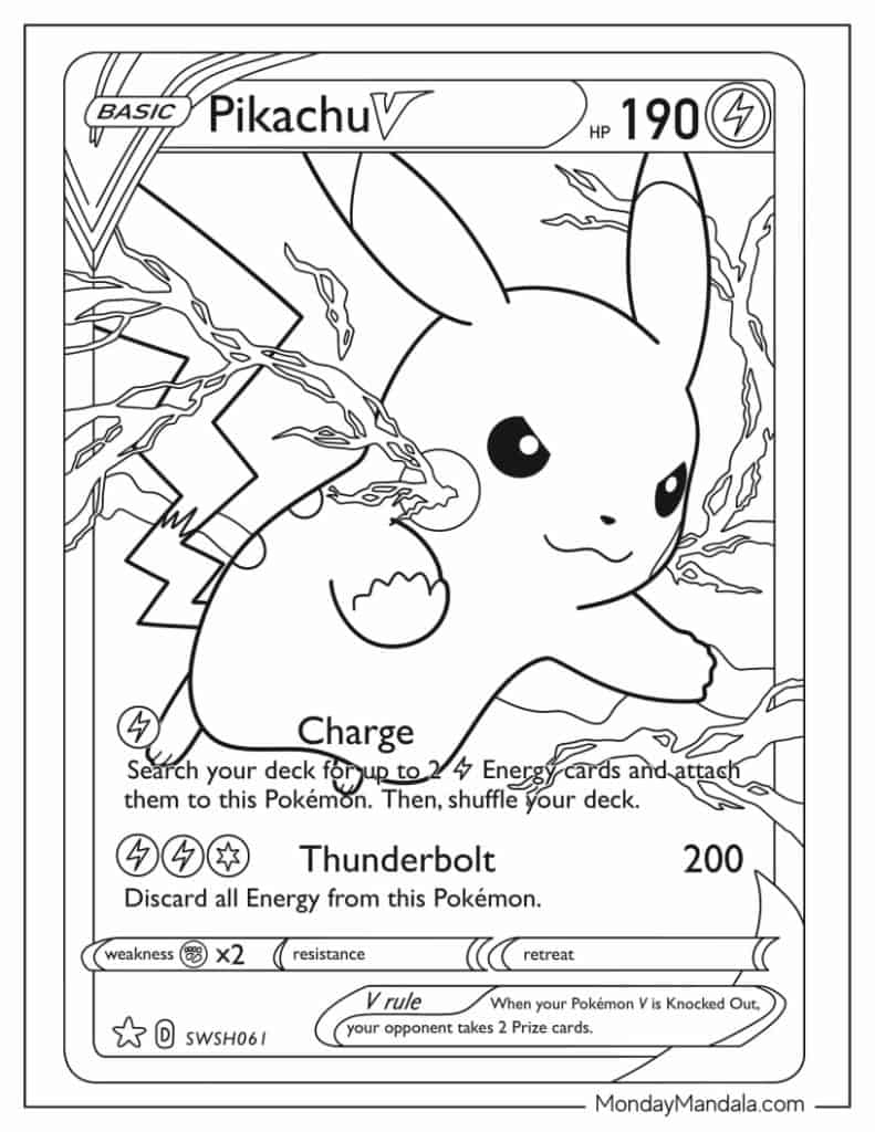 Pikachu coloring pages free pdf printables