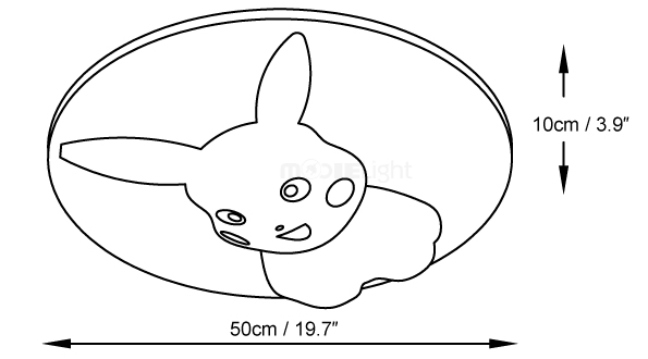Cartoon pikachu ceiling lamp