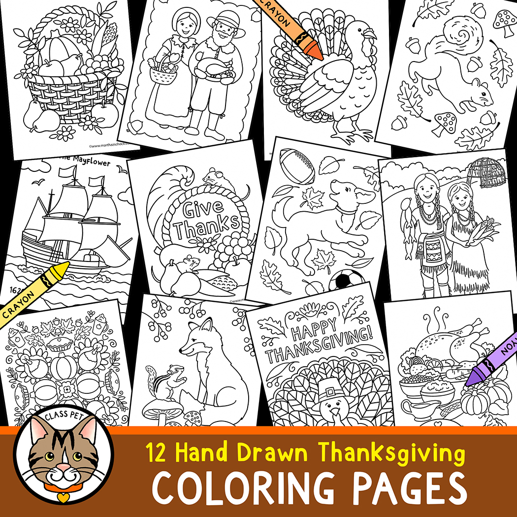Thanksgiving coloring pages made by teachers