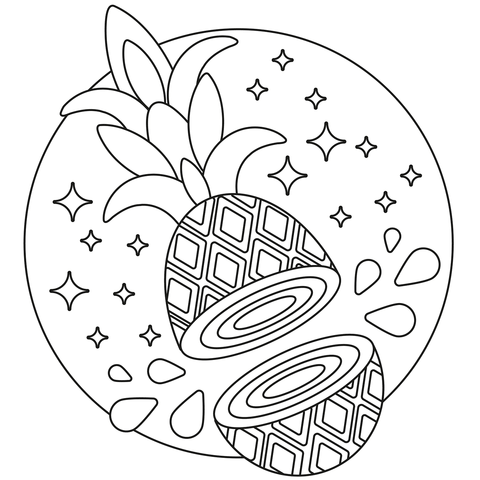 Pineapple coloring page free printable coloring pages