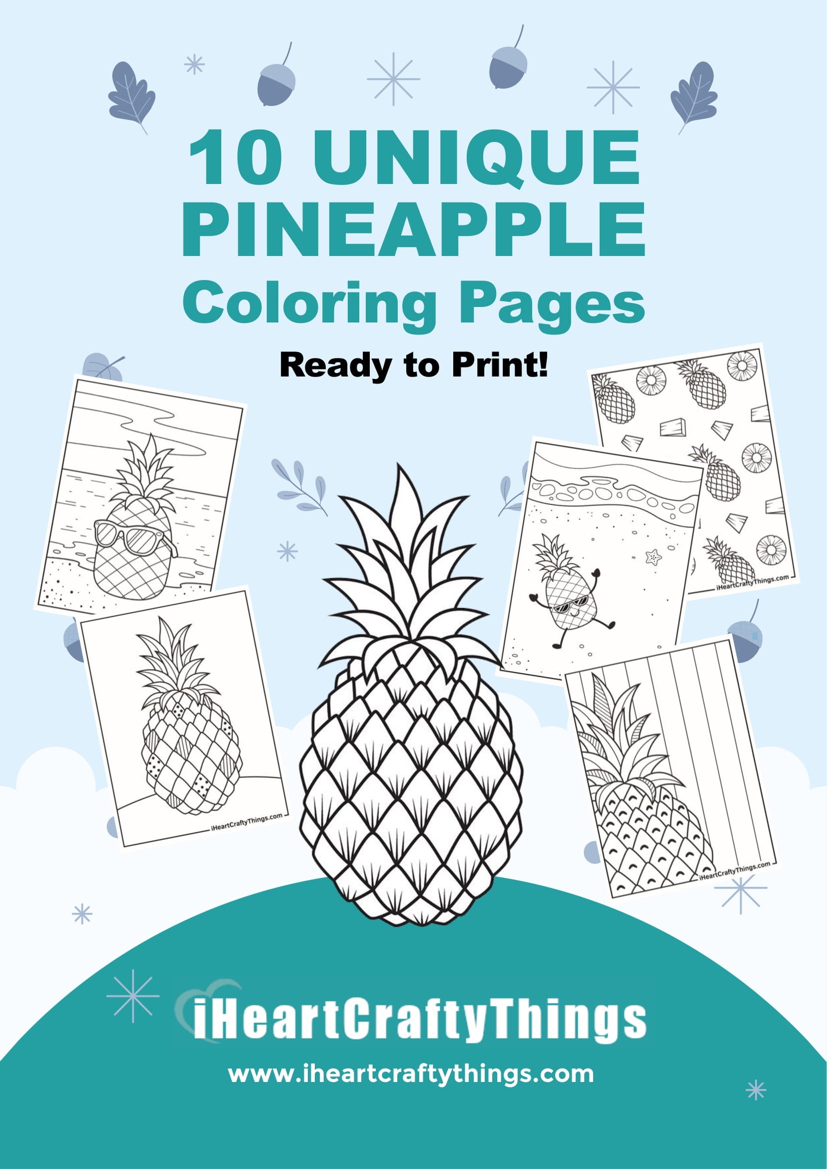 Pineapple coloring pages â i heart crafty things