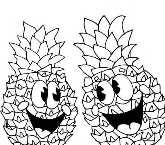 Free easy to print pineapple coloring pages