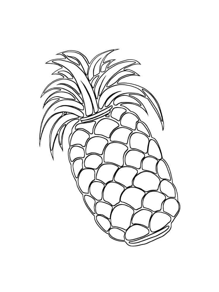 Pineapple fruit free coloring page