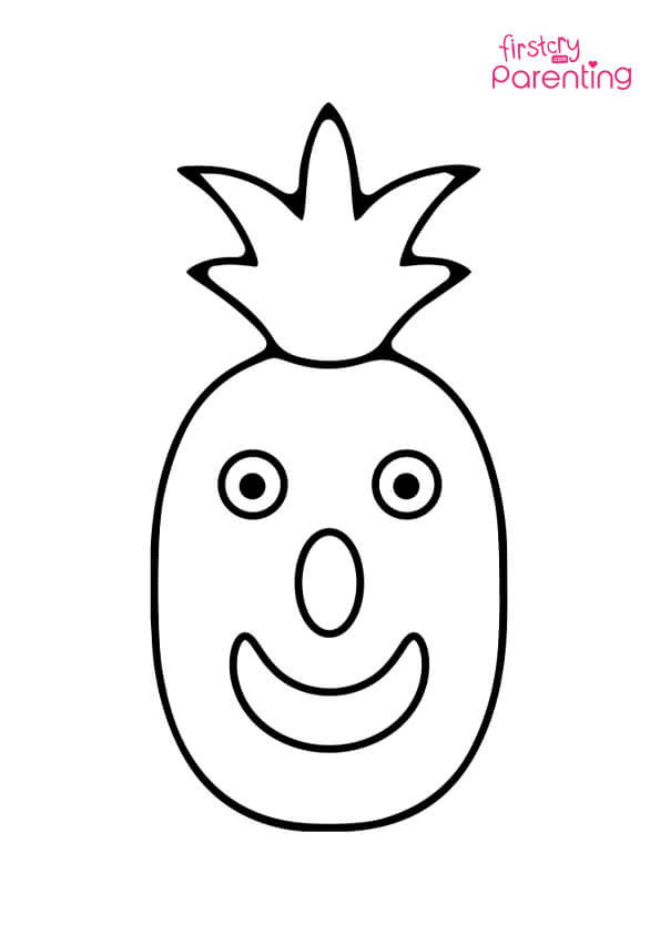 Pineapple outline coloring page for kids