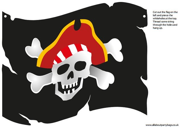 Pirate flag printable print out decoration please credit â