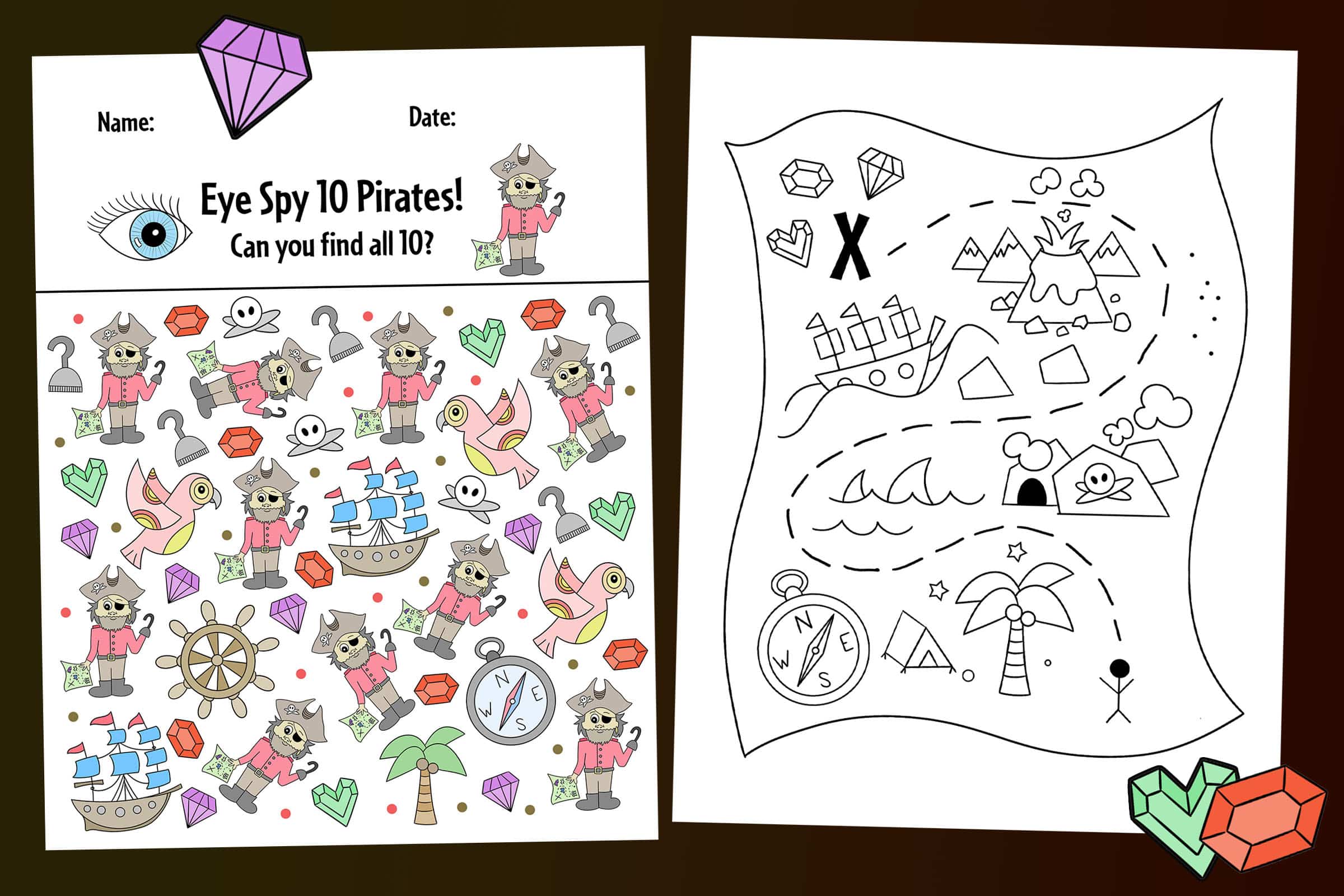 Free pirate worksheets for preschool â the hollydog blog