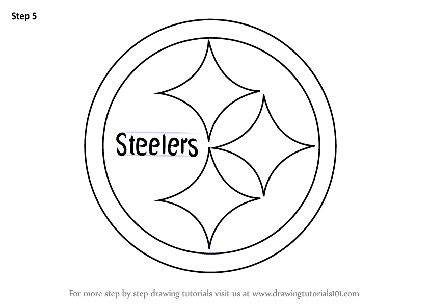 How to draw pittsburgh steelers logo nfl step by step