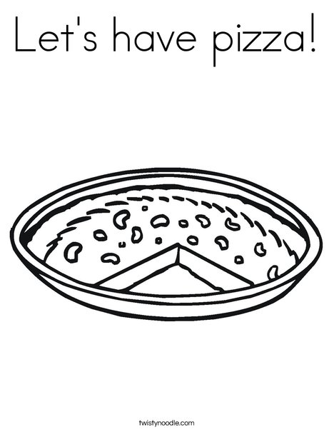 Lets have pizza coloring page