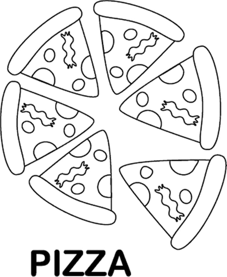 Pizza slices coloring page
