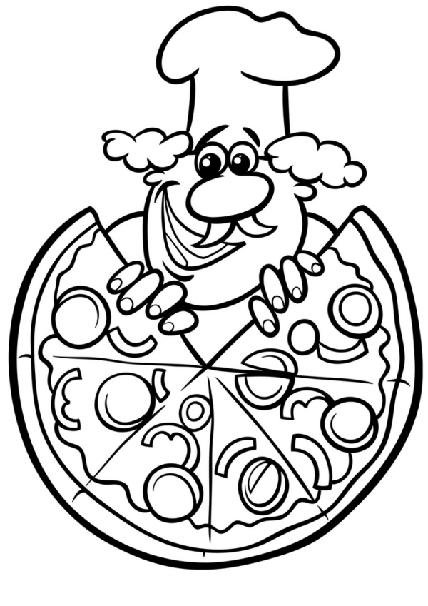 Pizza colouring sheet four mum in the madhouse