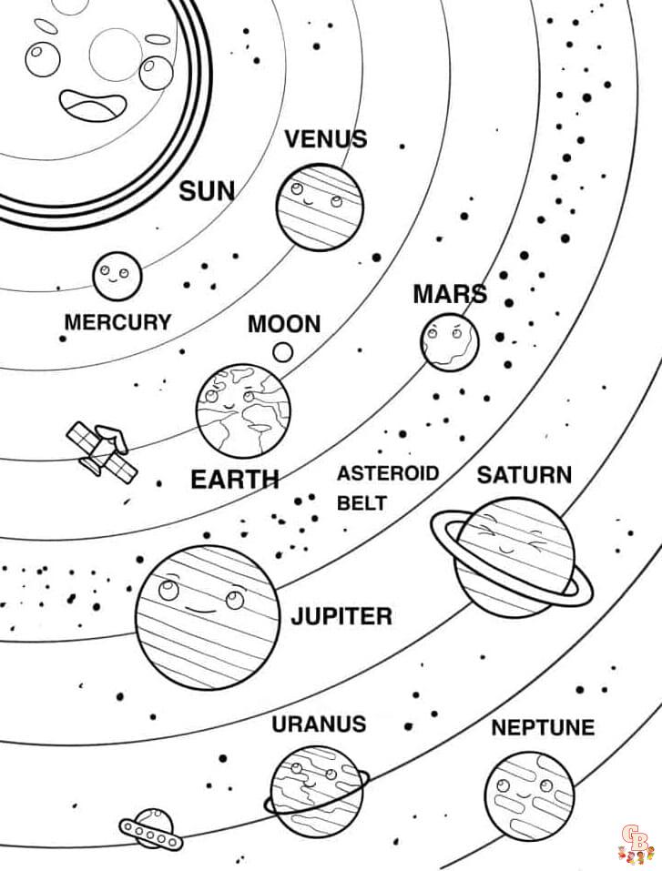 Discover the universe with planet coloring pages