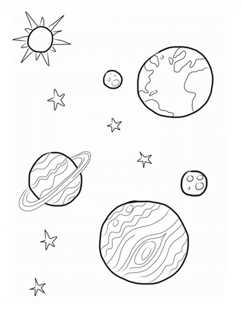 Free printable planet coloring pages for kids