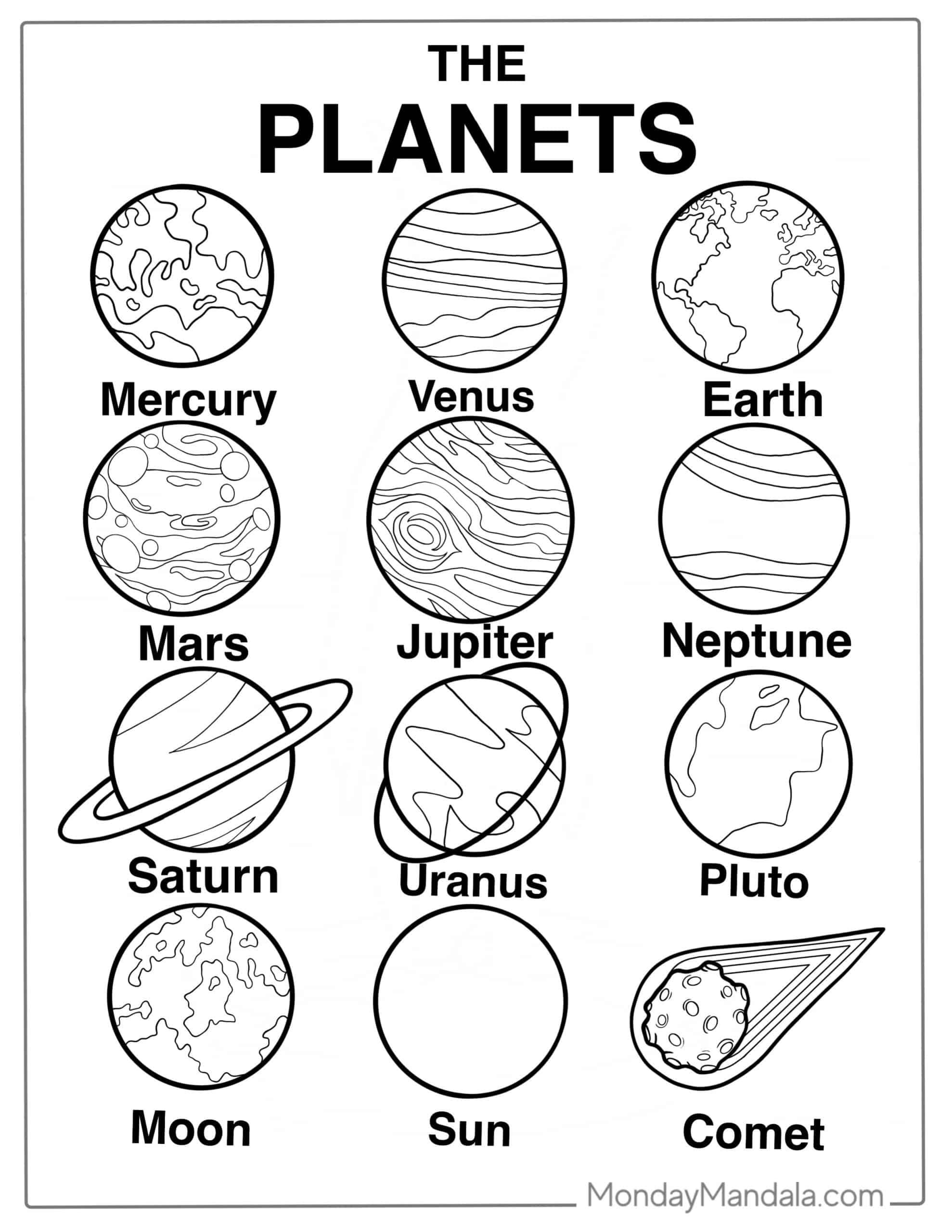 Solar system coloring pages free pdf printables solar system coloring pages solar system poster solar system