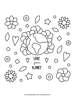 Love your planet coloring page â free printable pdf from