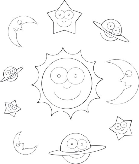 Solar system print cut paste craft