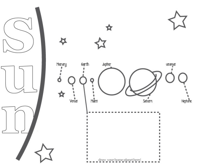 Printable solar system coloring sheets for kids