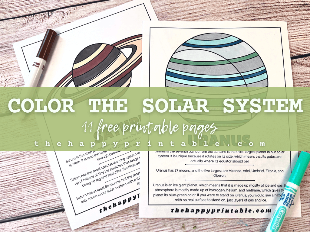 Solar system coloring pages the happy printable