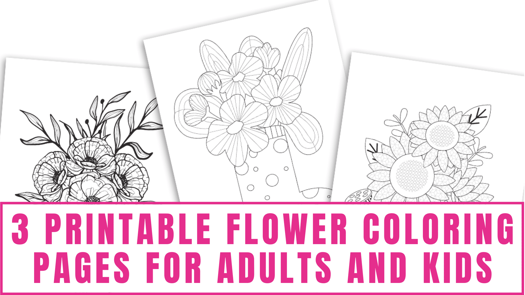 Printable flower coloring pages for adults kids