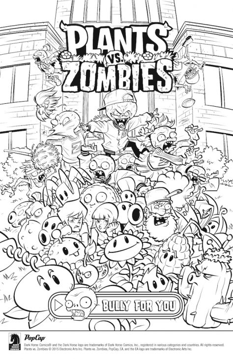 Free online plants vs zombies coloring page