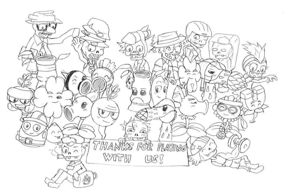 Plants vs zombies coloring pages