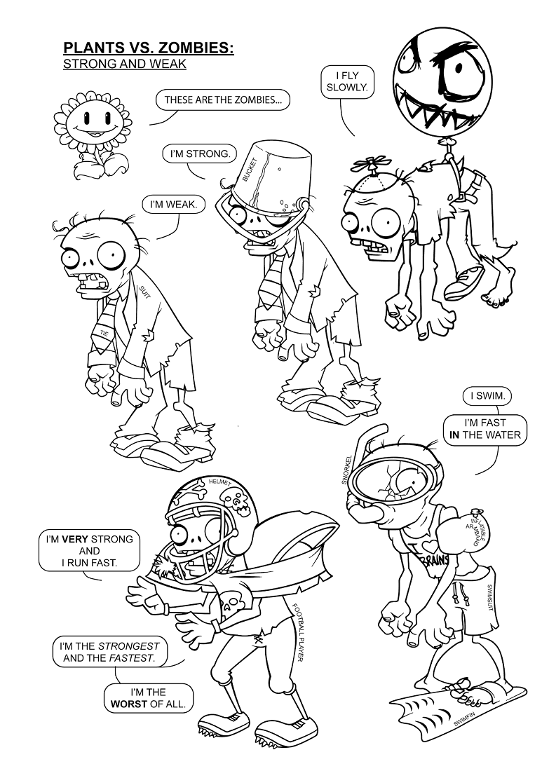 Plants vs zombies coloring pages printable plant zombie plants vs zombies coloring pages