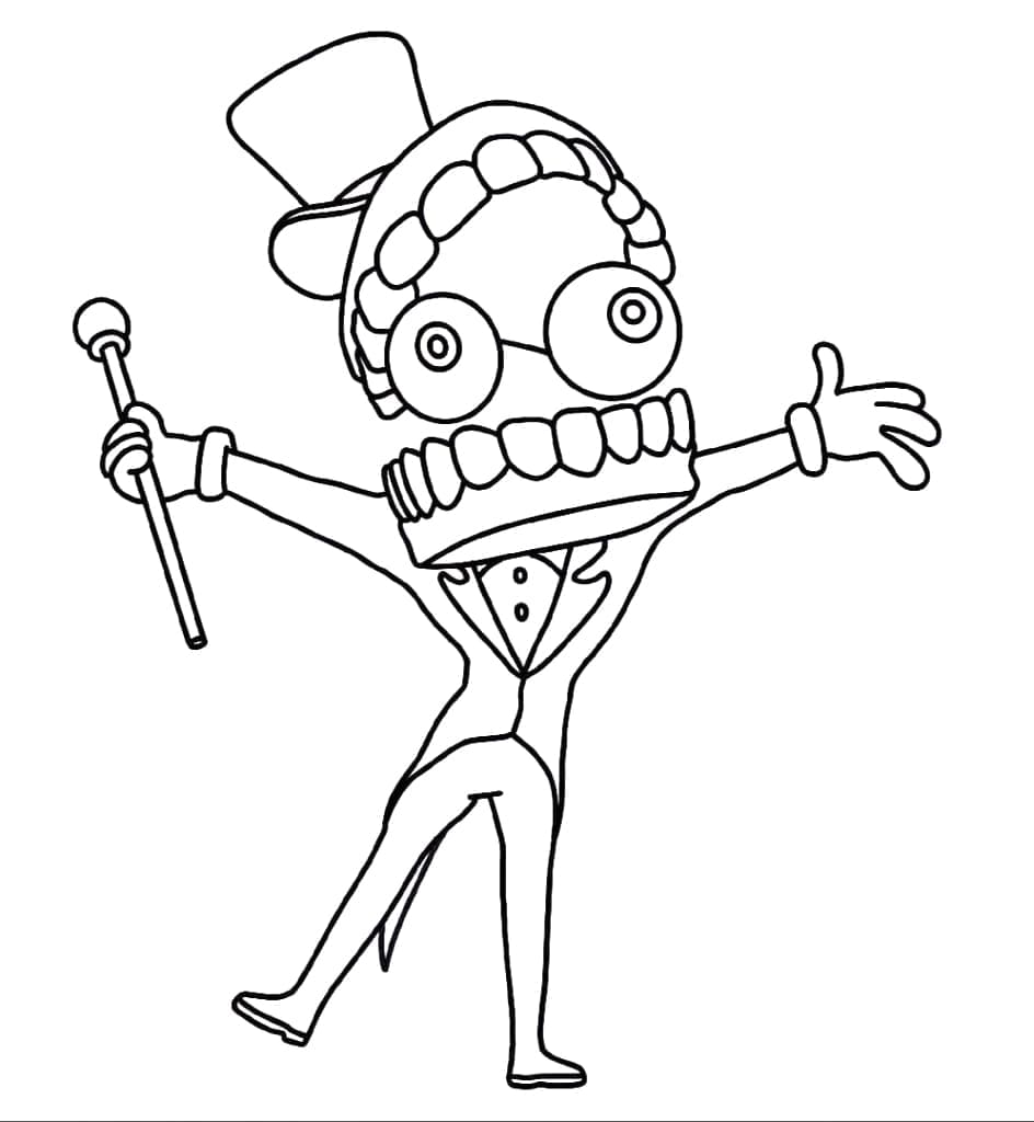 Caine from the amazing digital circus coloring page
