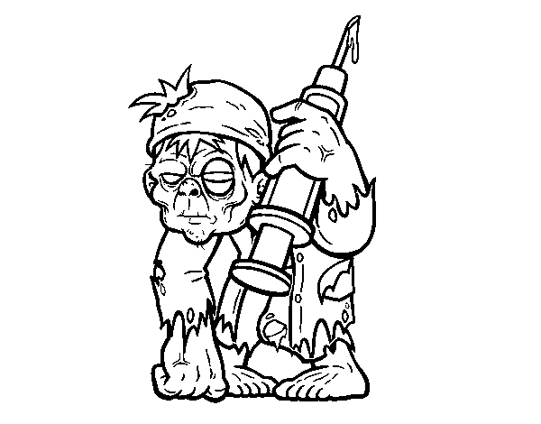 Zombie doctor coloring page