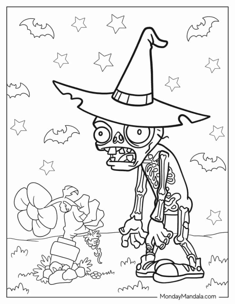Plant vs zombies coloring pages free pdf printables