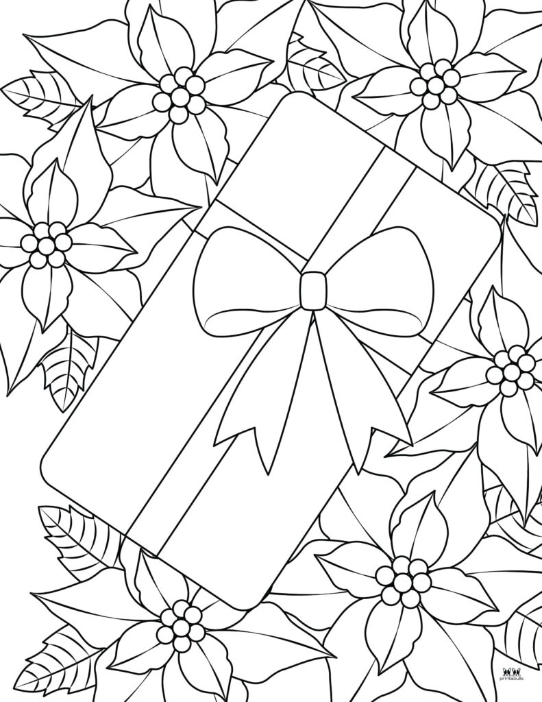 Poinsettia coloring pages templates