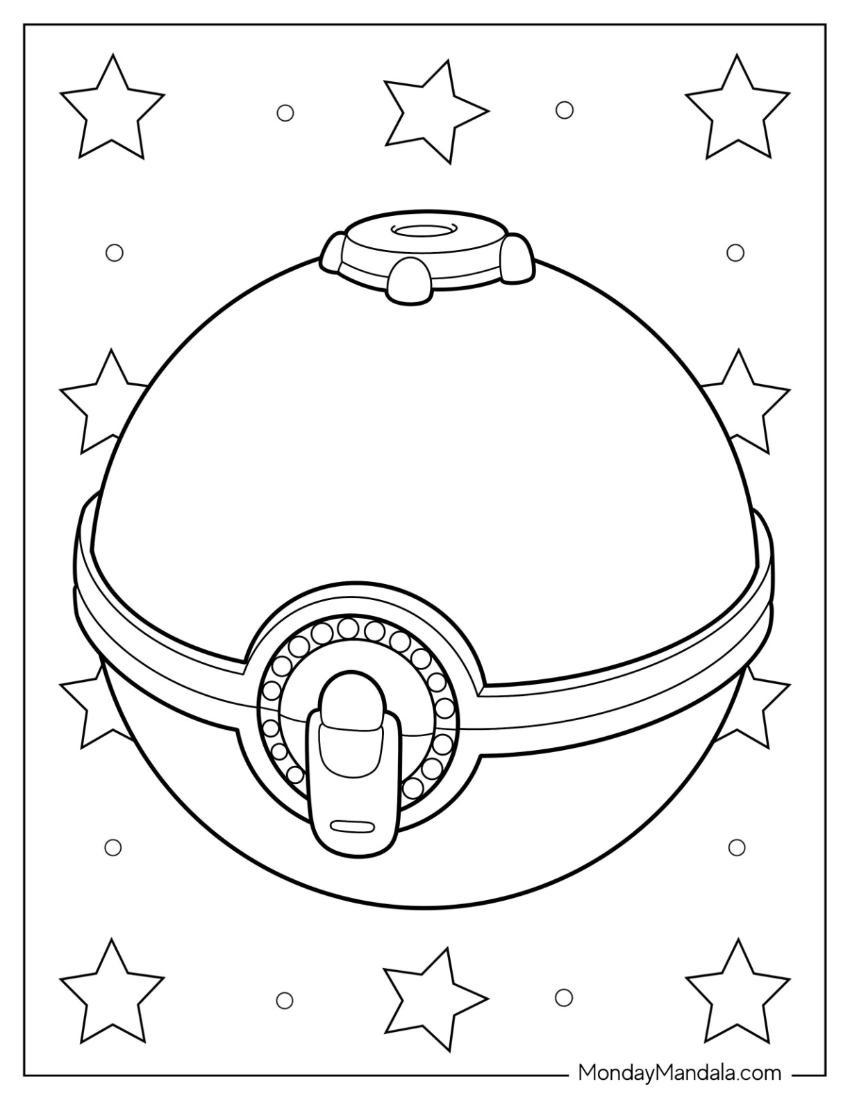 Pokãball coloring pages free pdf printables