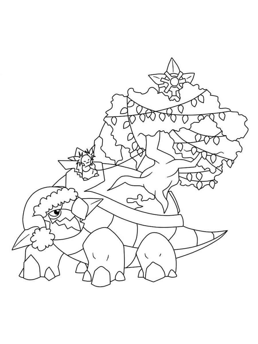 Pokemon christmas coloring page