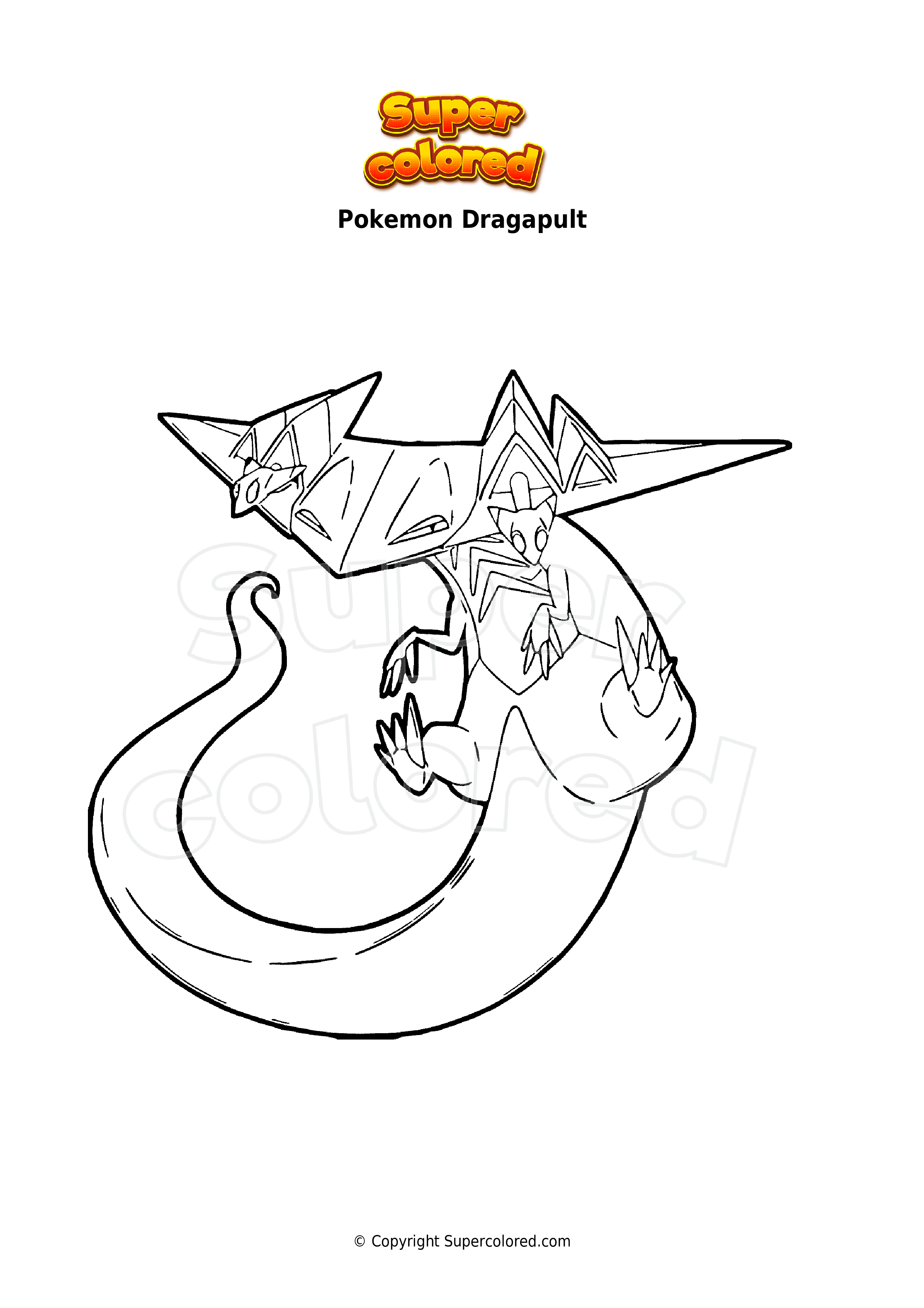 Coloring page pokemon dragapult