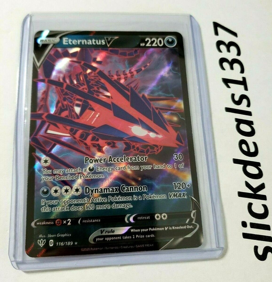Pokemon eternatus v ultra rare full art holo card darkness ablaze