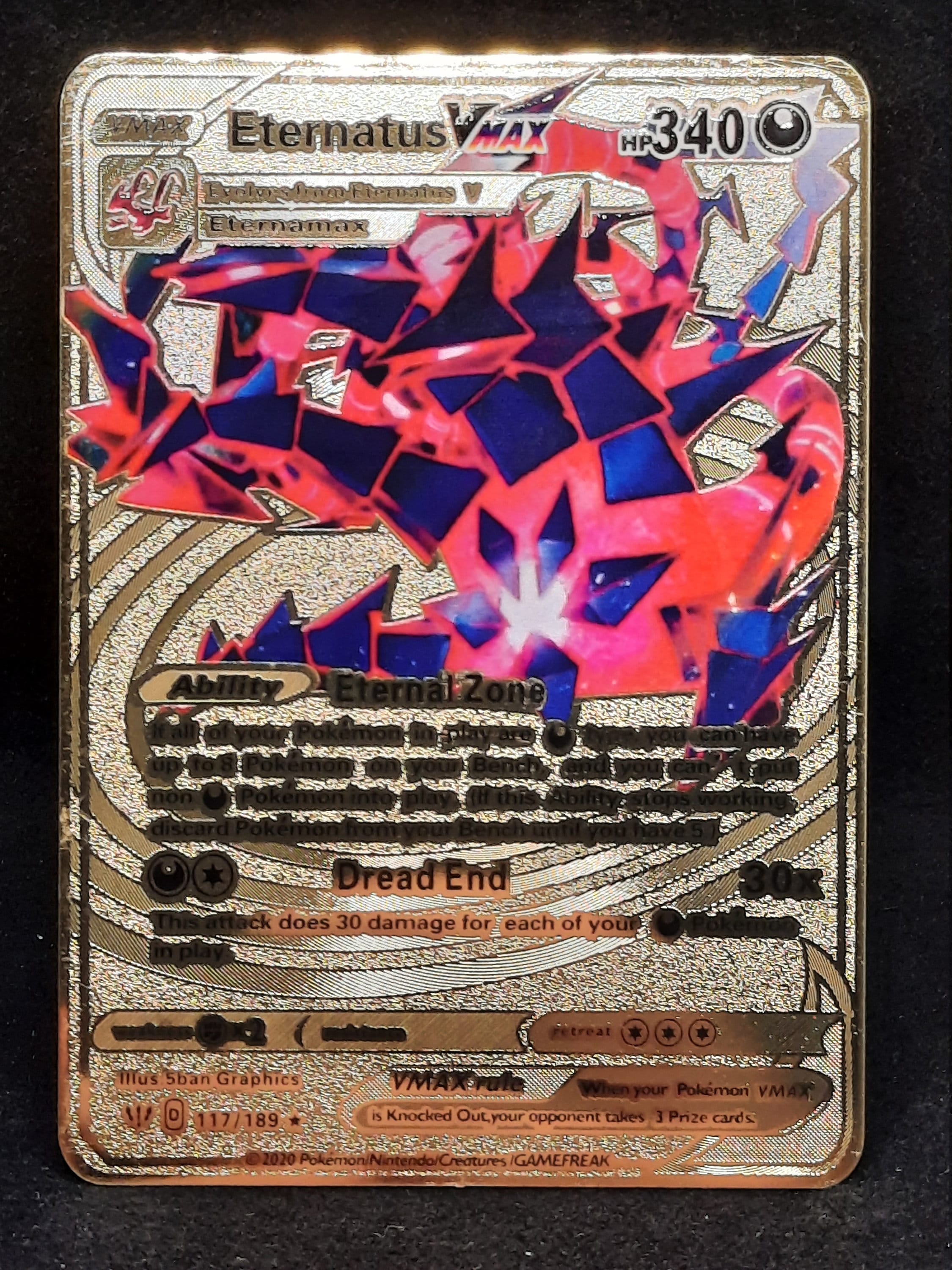 Eternatus vmax gold metal pokemon card