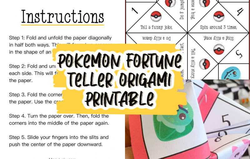 Pokemon origami fortune teller template