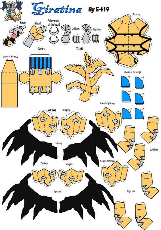 Paper craft giratina rpokemon