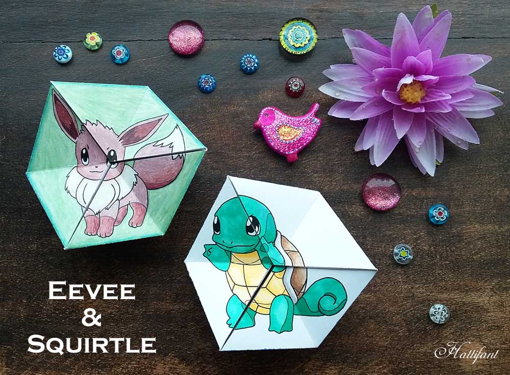 Paper toys pokemon evolution flextangles