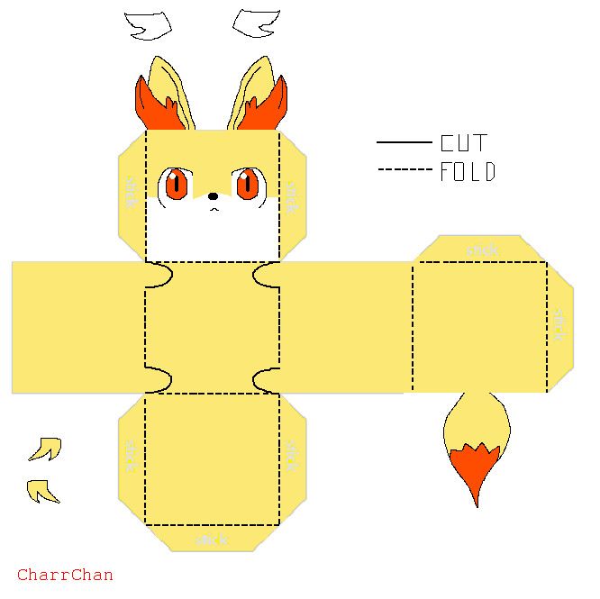 Fennekin template papercraft papercraft pokemon pokemon pokemon craft
