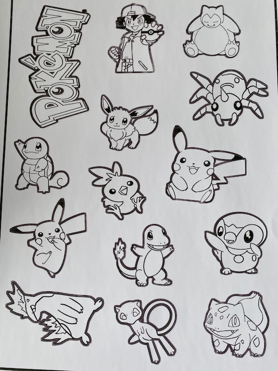 Pokãmon sticker coloring page