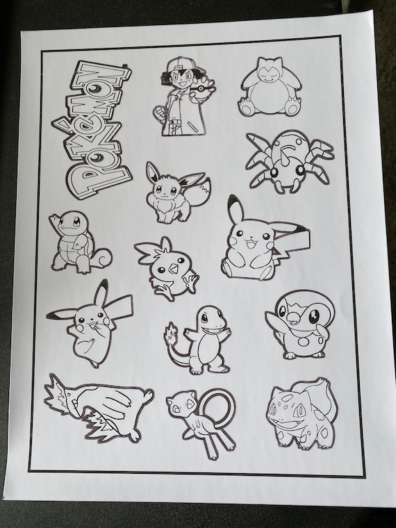 Pokãmon sticker coloring page