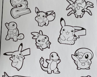 Pokãmon sticker coloring page