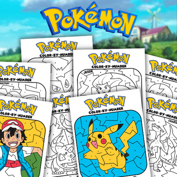Printable pokemon color by number for kids by zorpico tpt