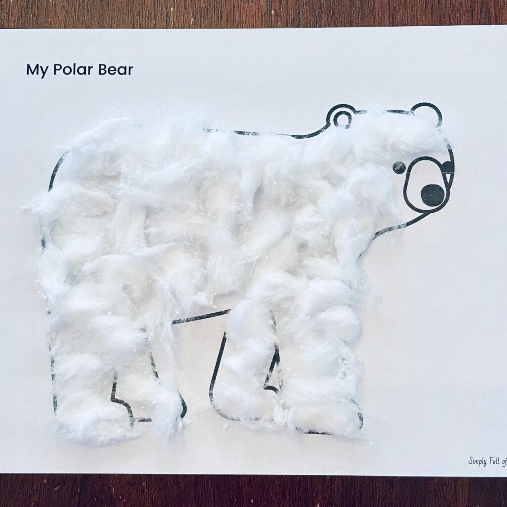 Free polar bear printable with craft ideas
