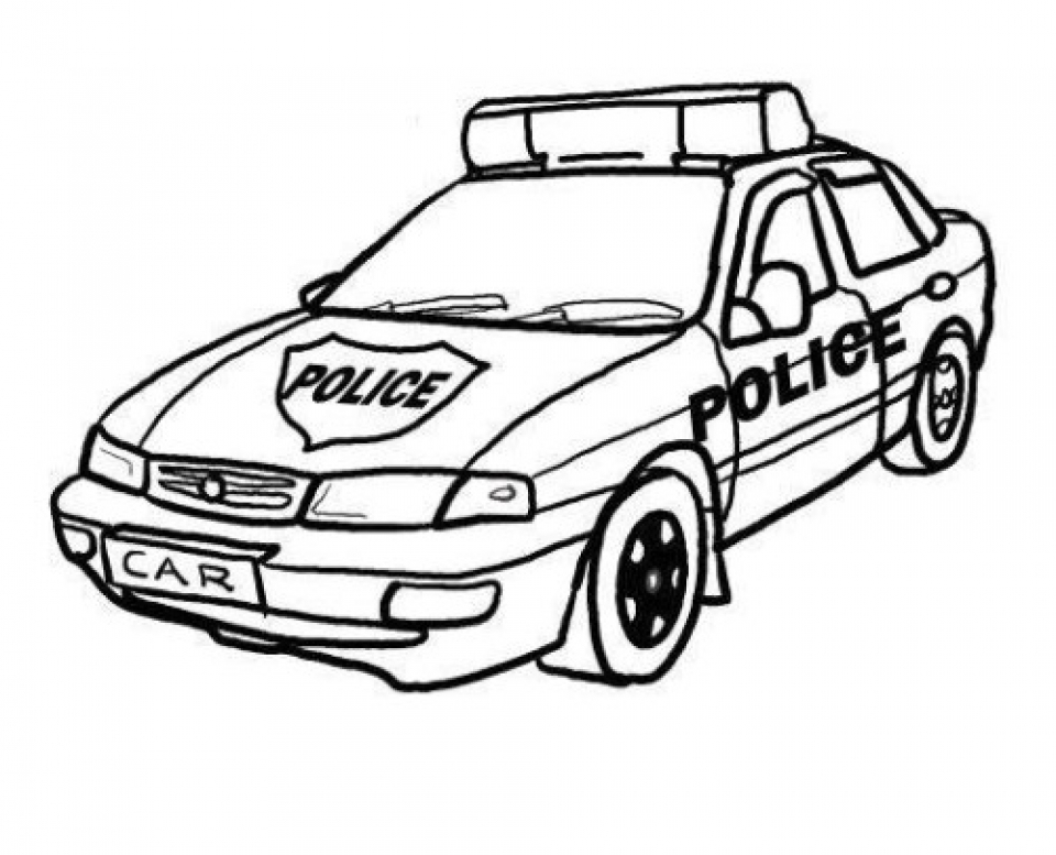 Get this printable police car coloring pages online