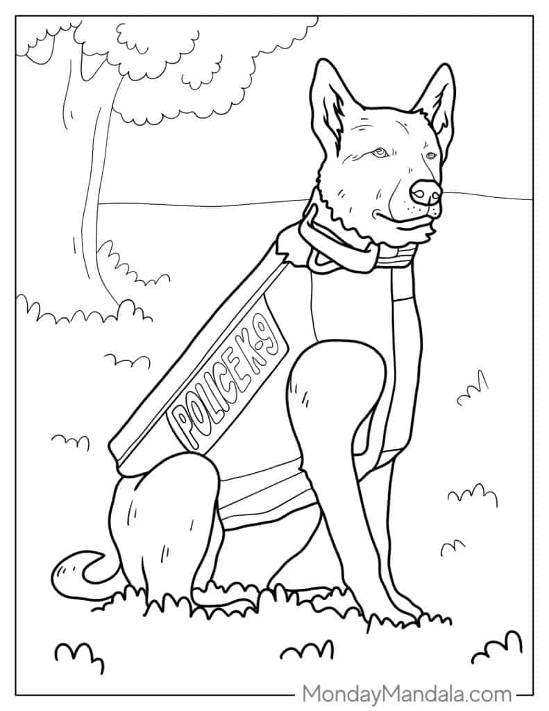 Police coloring pages free pdf printables