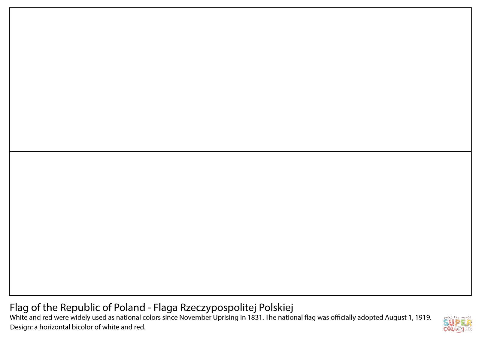 Flag of poland coloring page free printable coloring pages