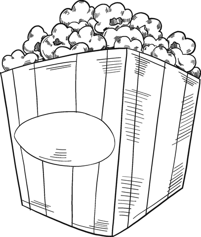 Popcorn coloring page free printable coloring pages