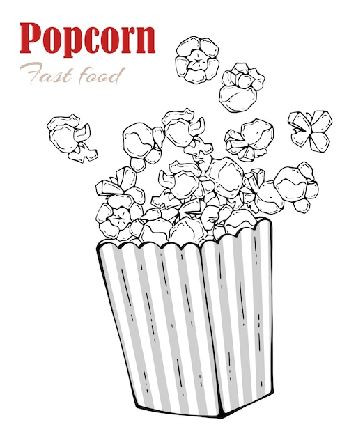 Premium vector vector illustrations on the snacks theme popcorn box